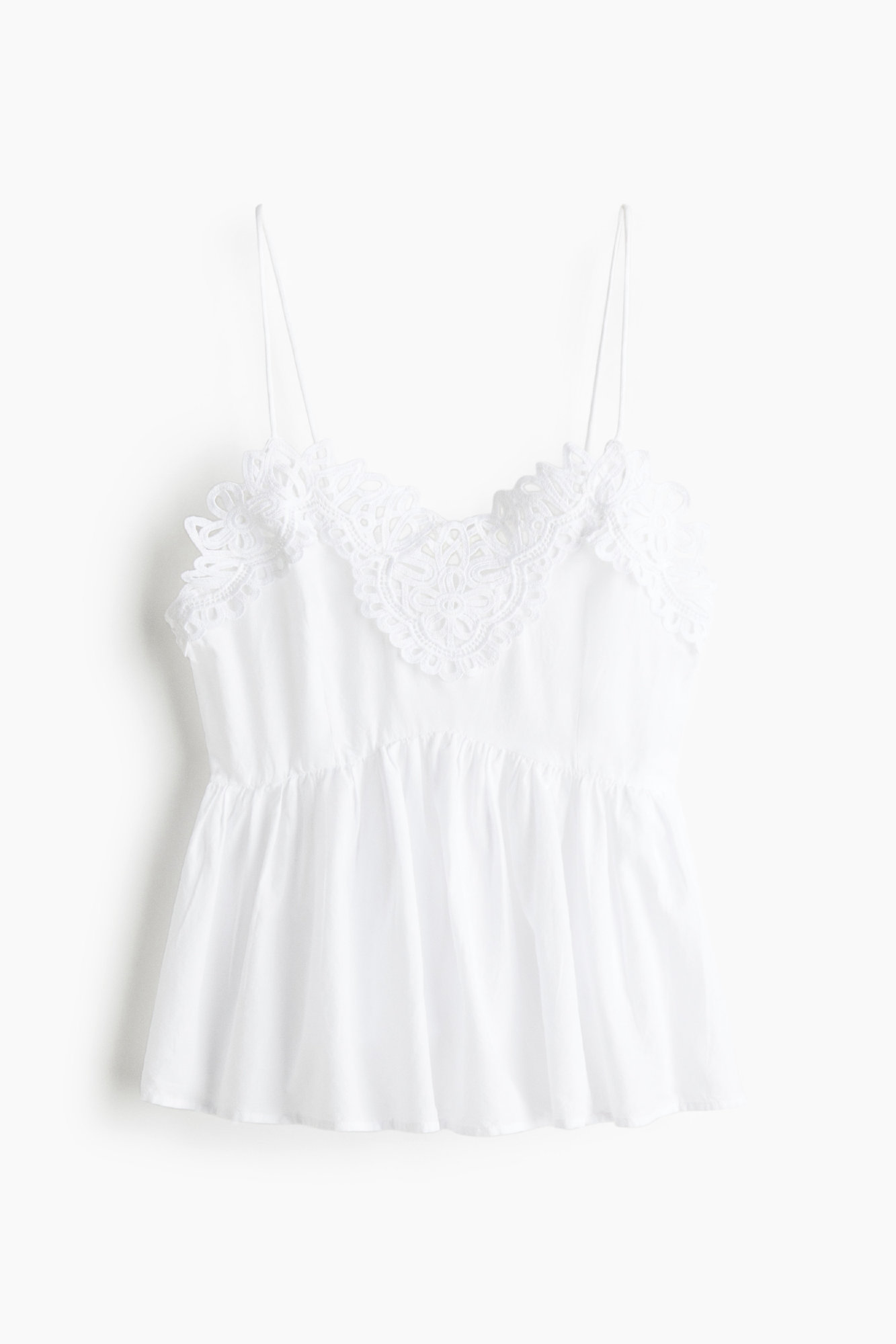 H&M Trägertop mit Spitze - Weiß - Ladies